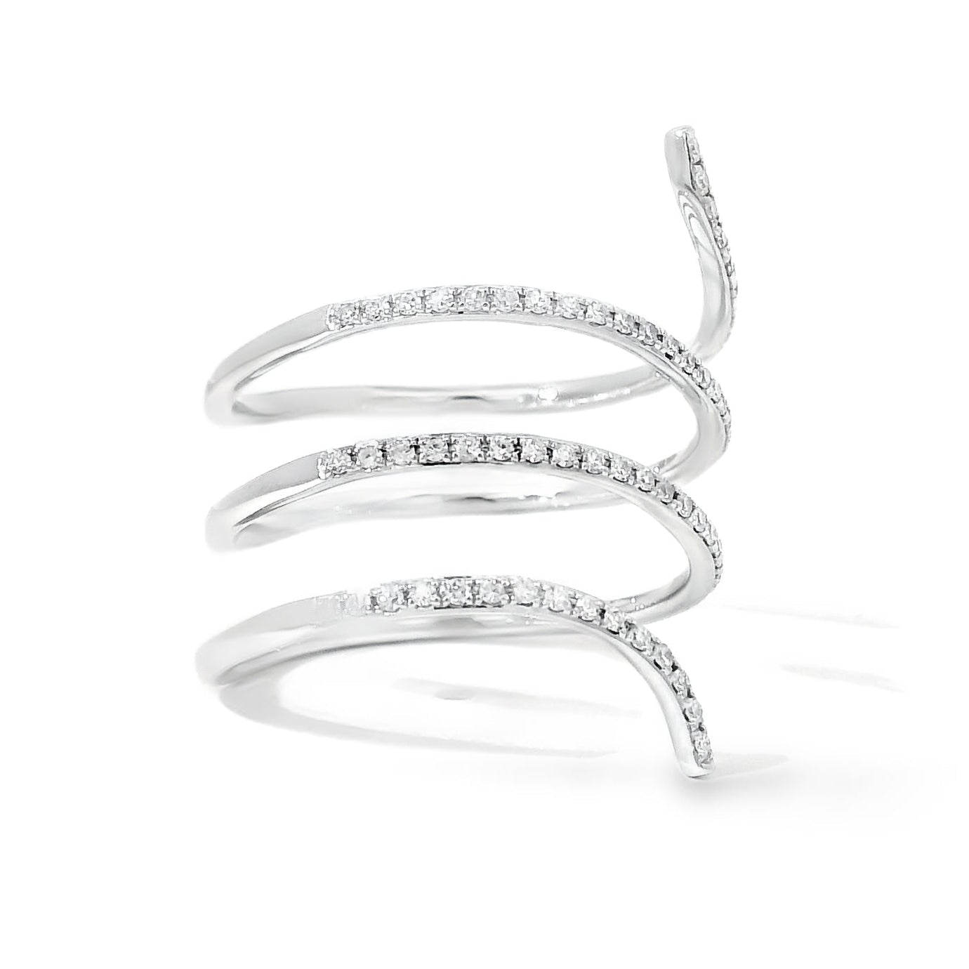 14k White Gold 0.26ctw Round Brilliant Diamonds in a Wrap Ring