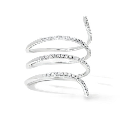 14k White Gold 0.26ctw Round Brilliant Diamonds in a Wrap Ring