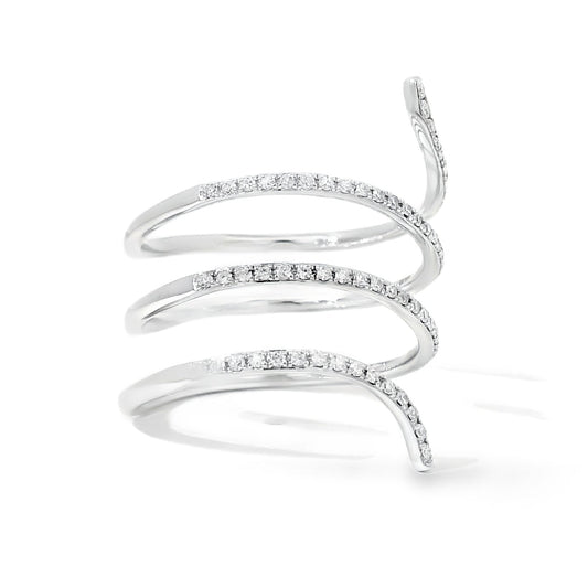 14k White Gold 0.26ctw Round Brilliant Diamonds in a Wrap Ring