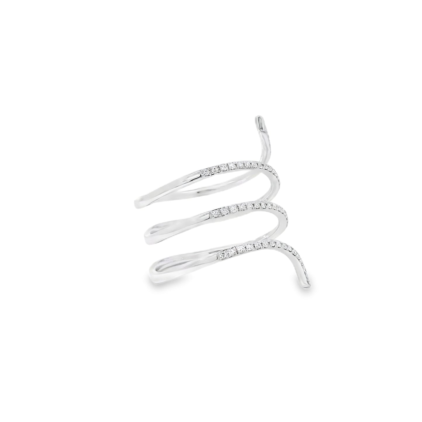 14k White Gold 0.26ctw Round Brilliant Diamonds in a Wrap Ring