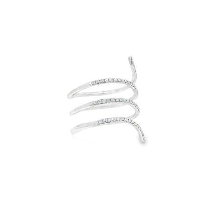 14k White Gold 0.26ctw Round Brilliant Diamonds in a Wrap Ring