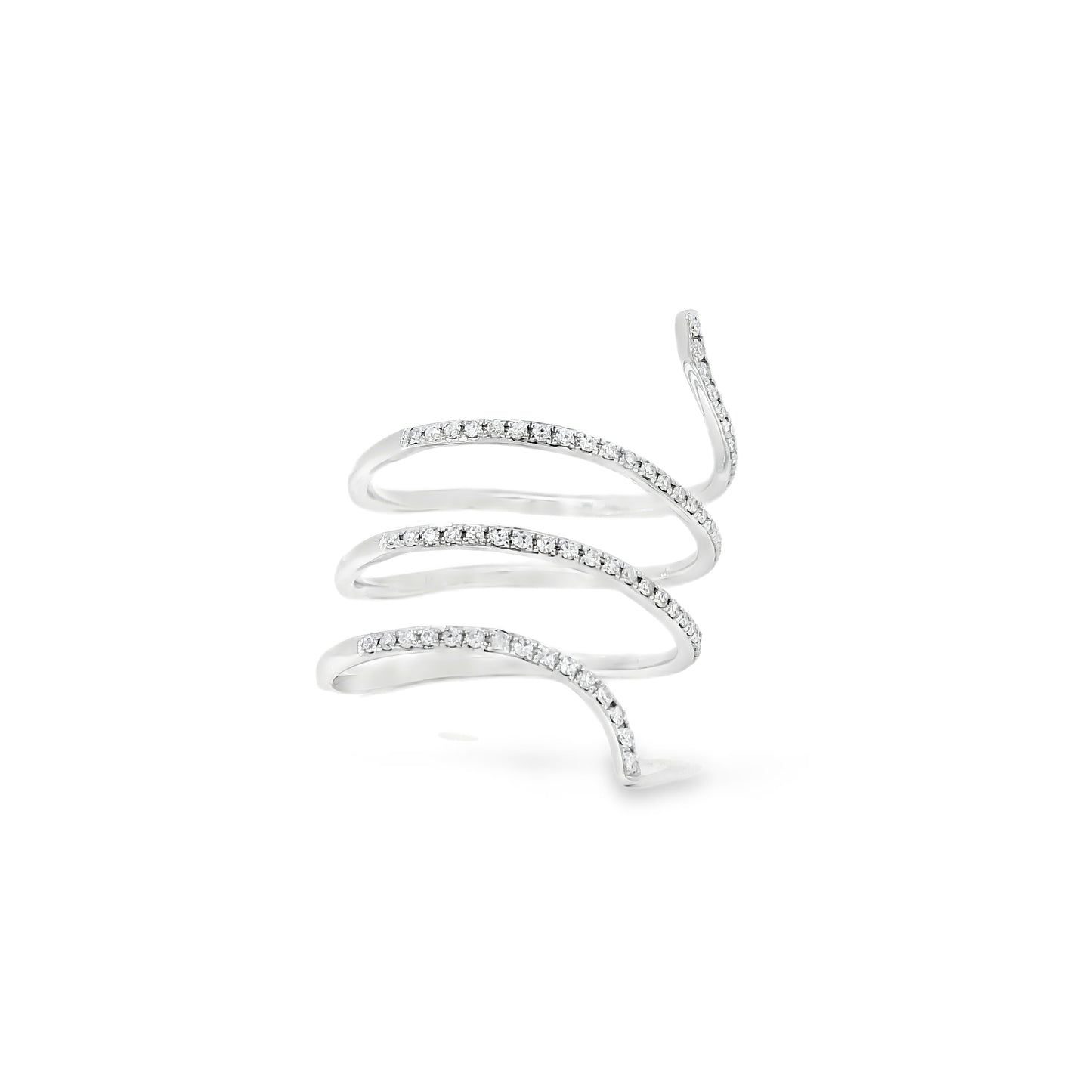 14k White Gold 0.26ctw Round Brilliant Diamonds in a Wrap Ring