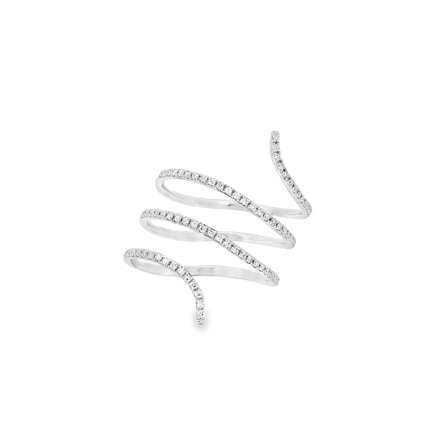 14k White Gold 0.26ctw Round Brilliant Diamonds in a Wrap Ring