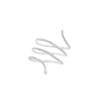 14k White Gold 0.26ctw Round Brilliant Diamonds in a Wrap Ring