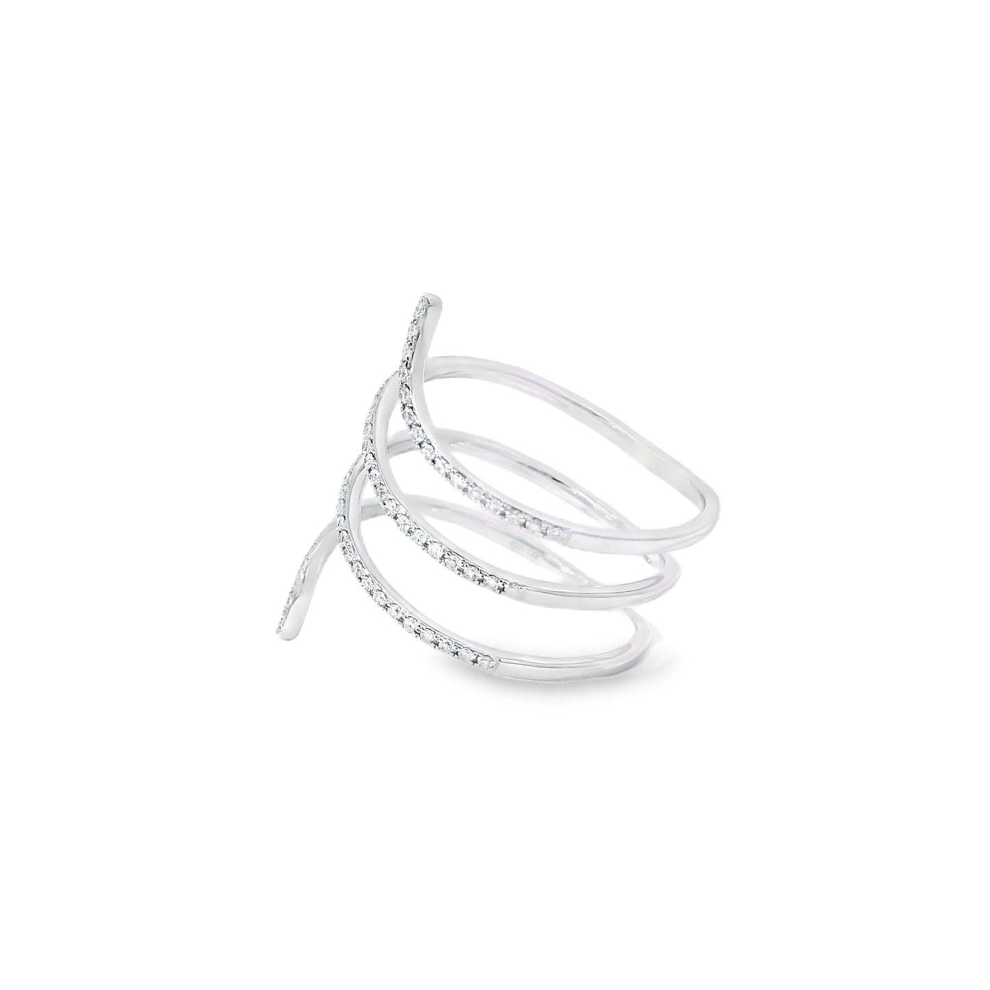 14k White Gold 0.26ctw Round Brilliant Diamonds in a Wrap Ring