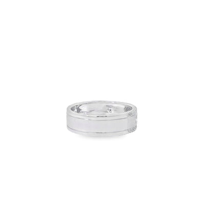 14k White Gold 0.28ctw Round Brilliant Diamond Ring Band With Sandblast