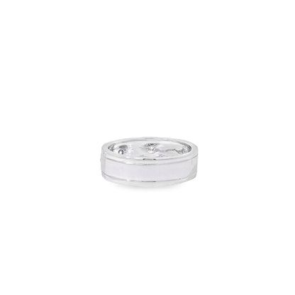 14k White Gold 0.28ctw Round Brilliant Diamond Ring Band With Sandblast
