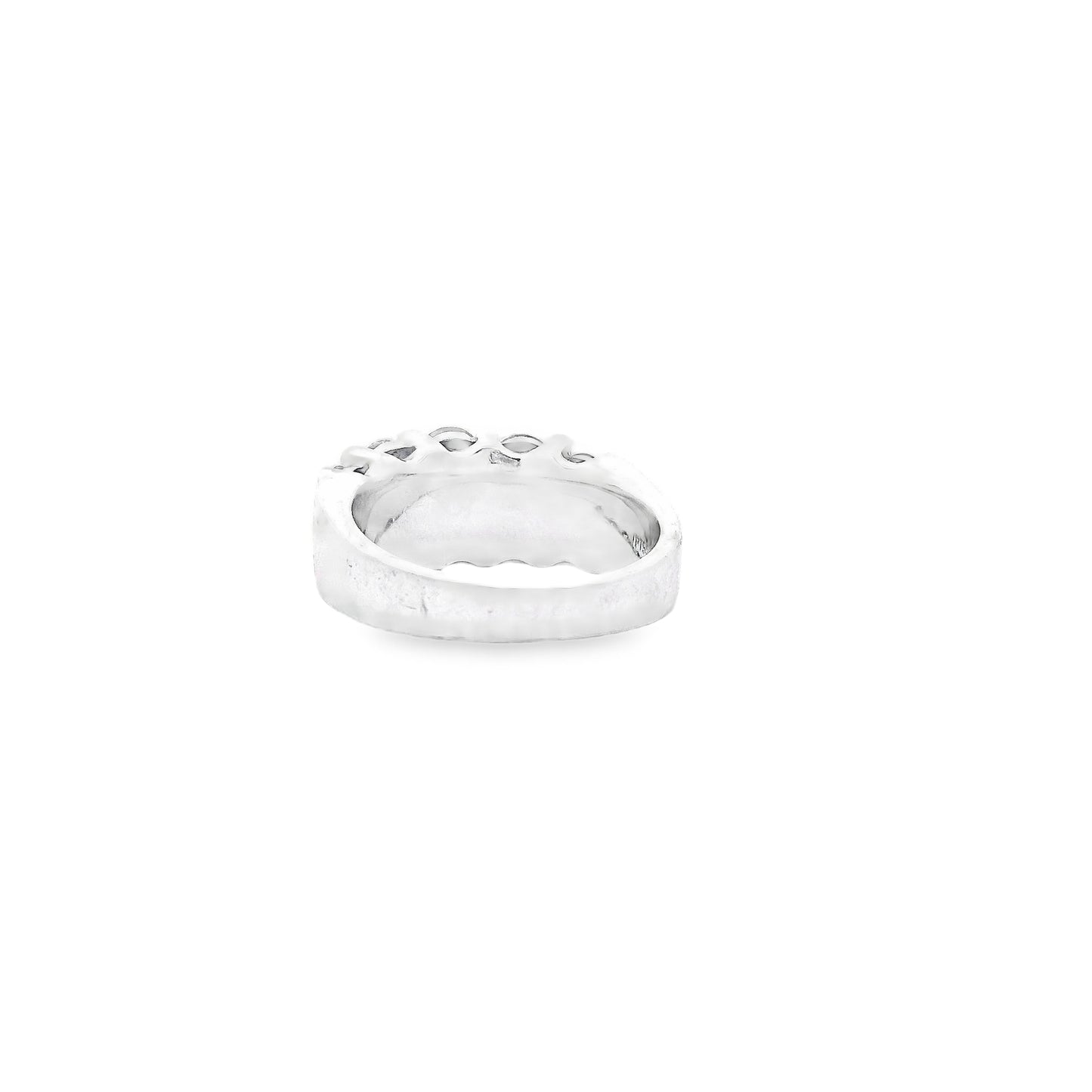 Platinum 0.92ctw Ten Stones Double-Row Half-Way Ring