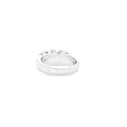 Platinum 0.92ctw Ten Stones Double-Row Half-Way Ring