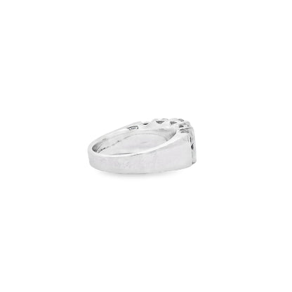 Platinum 0.92ctw Ten Stones Double-Row Half-Way Ring