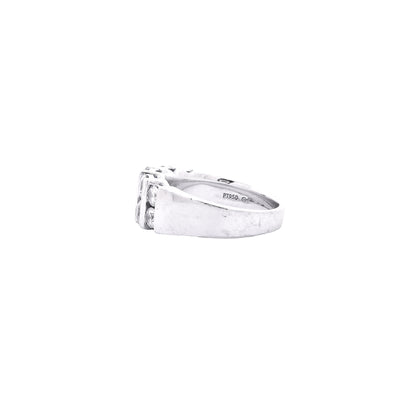 Platinum 0.92ctw Ten Stones Double-Row Half-Way Ring