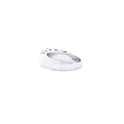 Platinum 0.92ctw Ten Stones Double-Row Half-Way Ring
