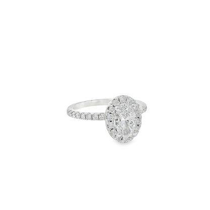 18k White Gold GIA Certified 0.70ct Oval Cut Diamond Engagement Ring