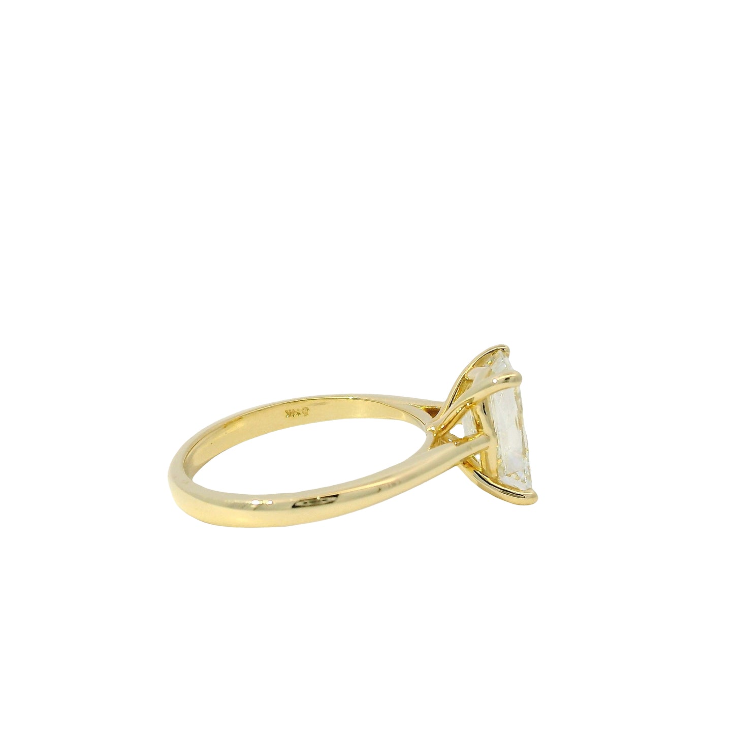 14k Yellow Gold GIA Certified 2.39ct Emerald Cut Engagement Ring