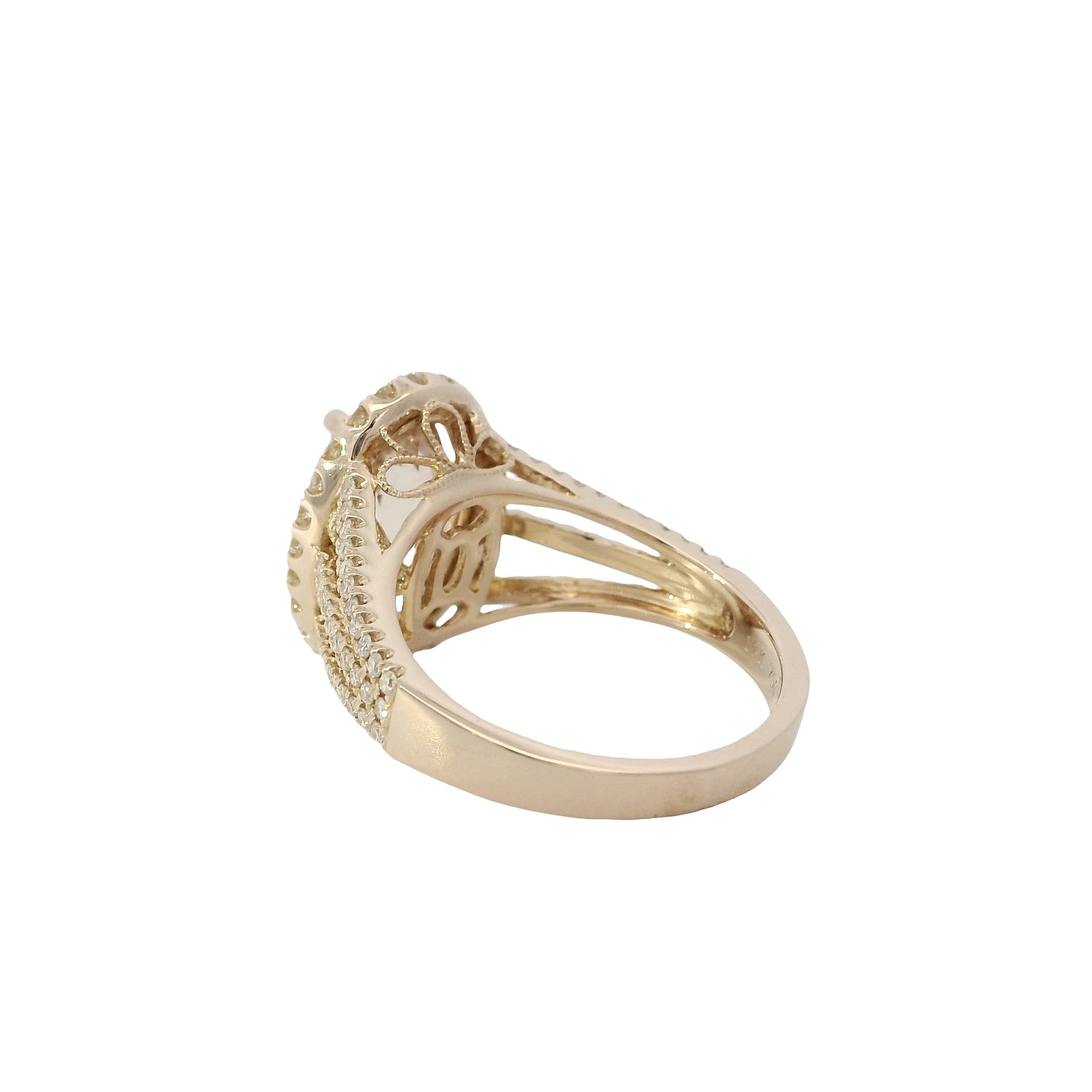 18k Rose Gold 3.85ct Oval Cut Morganite Diamond Ring