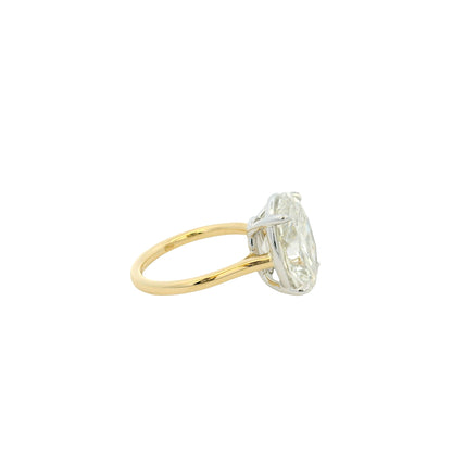 18k Yellow Gold GIA Certified 7.01ct Oval Brilliant Cut Ring