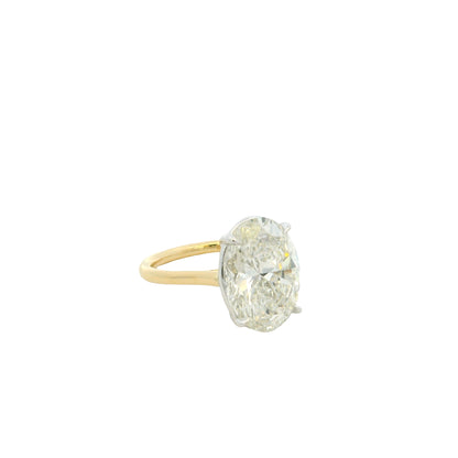 18k Yellow Gold GIA Certified 7.01ct Oval Brilliant Cut Ring