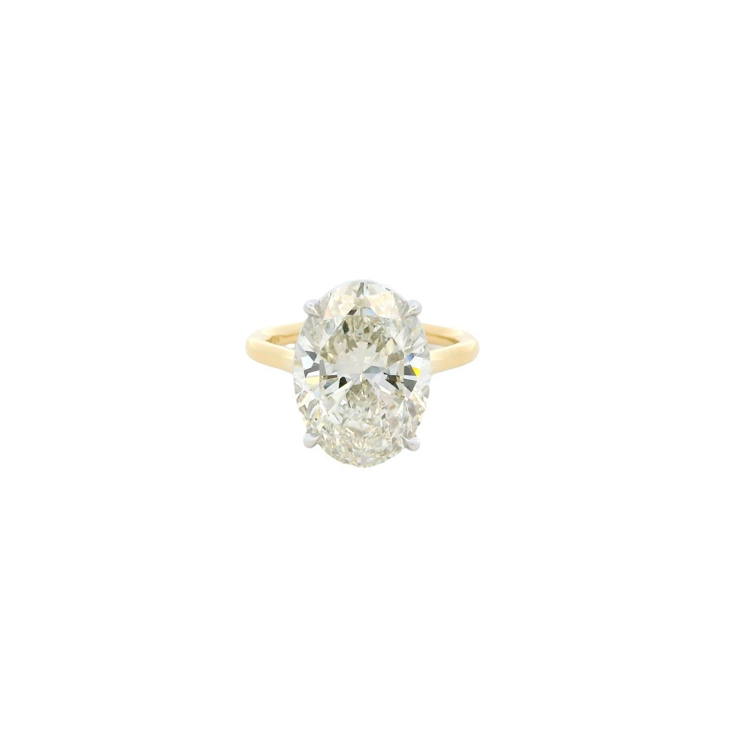 18k Yellow Gold GIA Certified 7.01ct Oval Brilliant Cut Ring