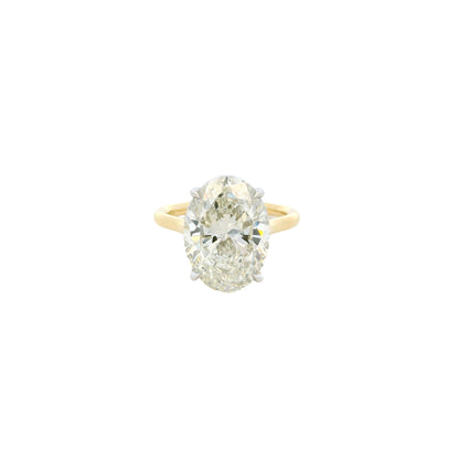 18k Yellow Gold GIA Certified 7.01ct Oval Brilliant Cut Ring