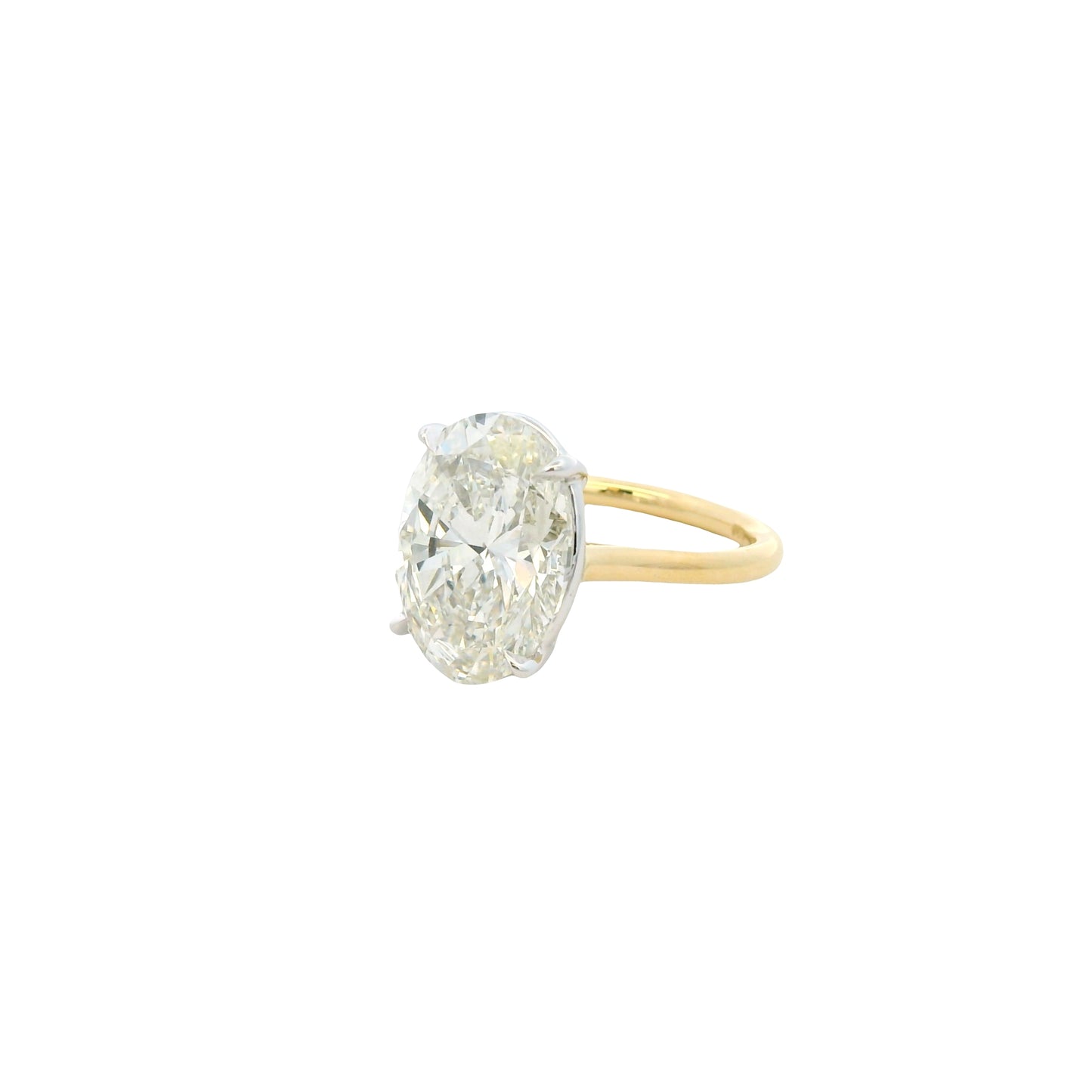18k Yellow Gold GIA Certified 7.01ct Oval Brilliant Cut Ring