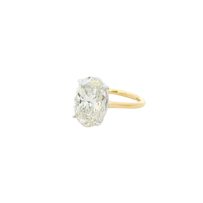 18k Yellow Gold GIA Certified 7.01ct Oval Brilliant Cut Ring