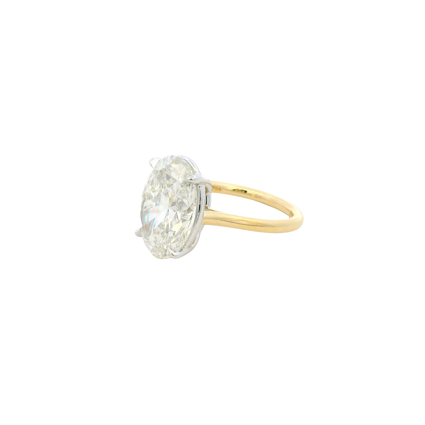18k Yellow Gold GIA Certified 7.01ct Oval Brilliant Cut Ring