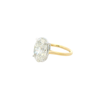18k Yellow Gold GIA Certified 7.01ct Oval Brilliant Cut Ring