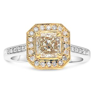 Radiant Fancy Yellow Diamond Ring — view 1
