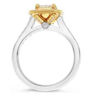 Radiant Fancy Yellow Diamond Ring — view 2