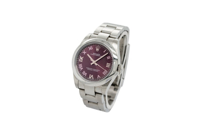 Rolex 177200 Oyster Perpetual Grape Roman Dial Watch