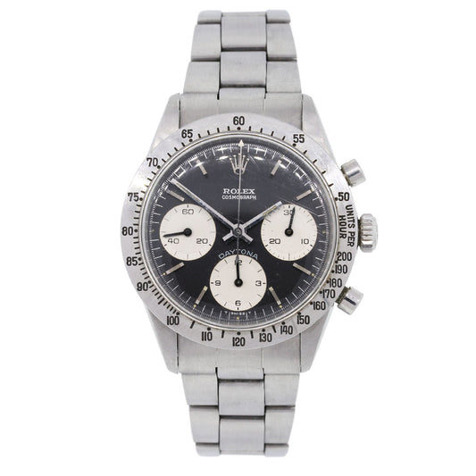 Vintage Rolex Daytona 6262 Black Stainless Steel Watch