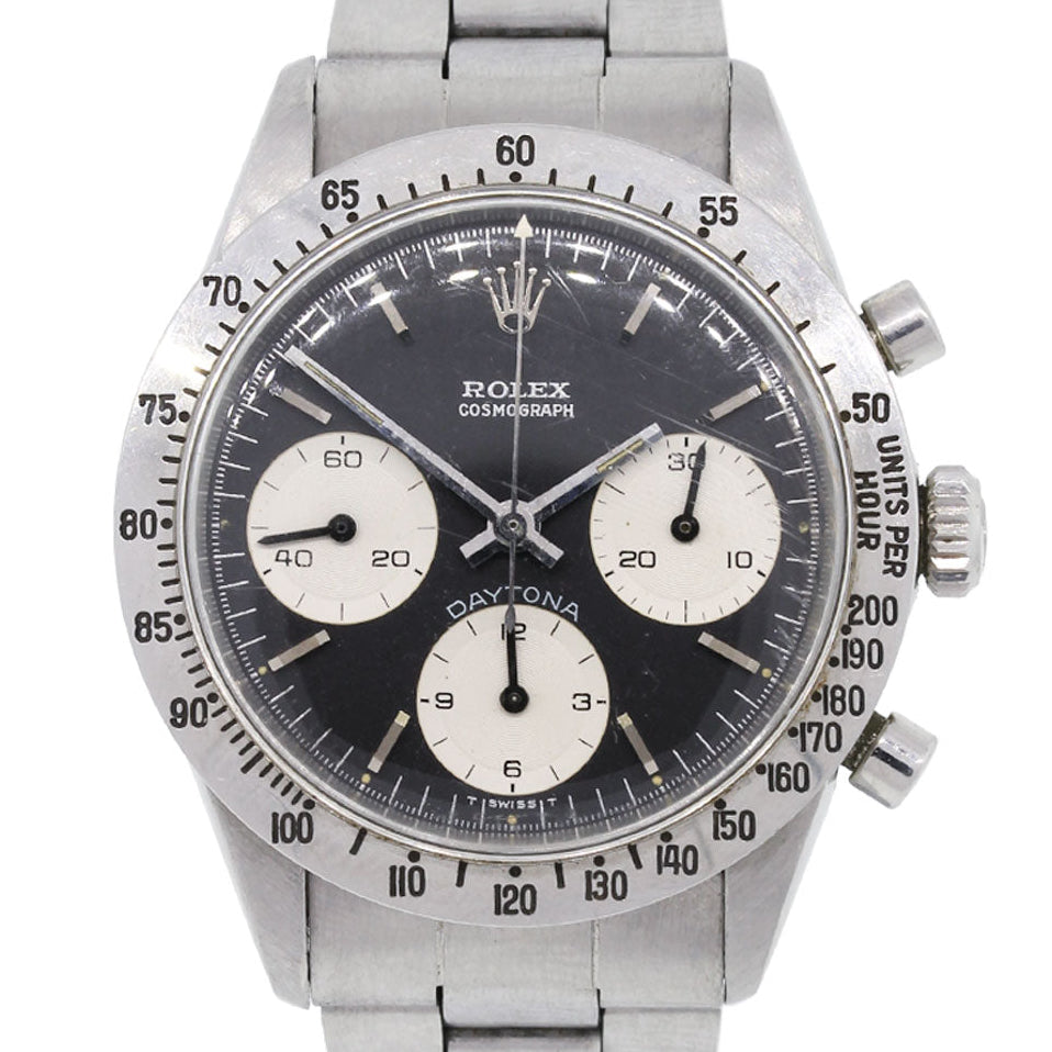 Vintage Rolex Daytona 6262 Black Stainless Steel Watch
