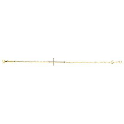 14K Yellow Gold Chain Bracelet with Diamond Cross — Gabriel & Co. TB3853Y45JJ