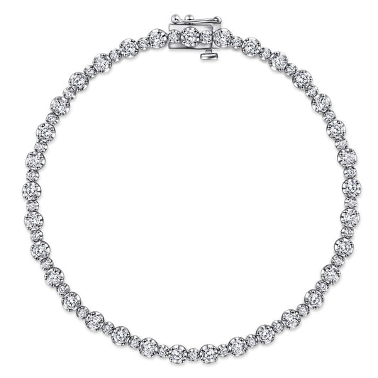 14K White Gold Buttercup Set Diamond Tennis Bracelet — Gabriel & Co. TB4217W45JJ