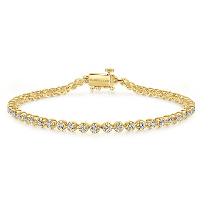14K Yellow Gold Buttercup Set Diamond Tennis Bracelet — Gabriel & Co. TB4225Y45JJ