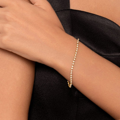 14K Yellow Gold Buttercup Set Diamond Tennis Bracelet — Gabriel & Co. TB4225Y45JJ