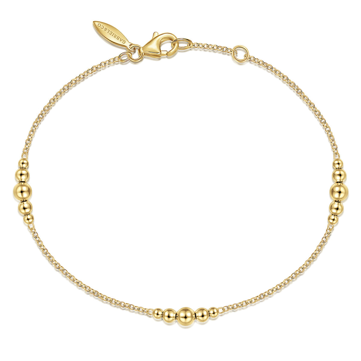 14K Yellow Gold Beaded Stations Bracelet — Gabriel & Co. TB4416Y4JJJ