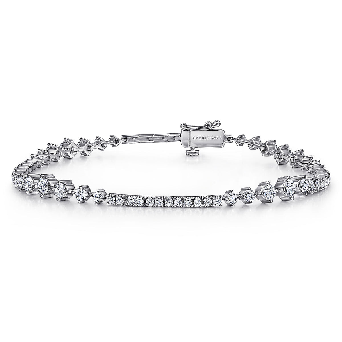 14K White Gold Diamond Tennis Bracelet — Gabriel & Co. TB4427W45JJ