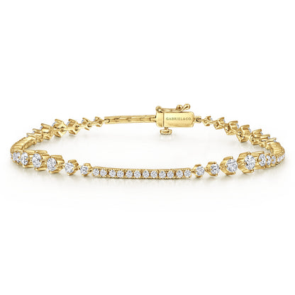 14K Yellow Gold Diamond Tennis Bracelet — Gabriel & Co. TB4427Y45JJ