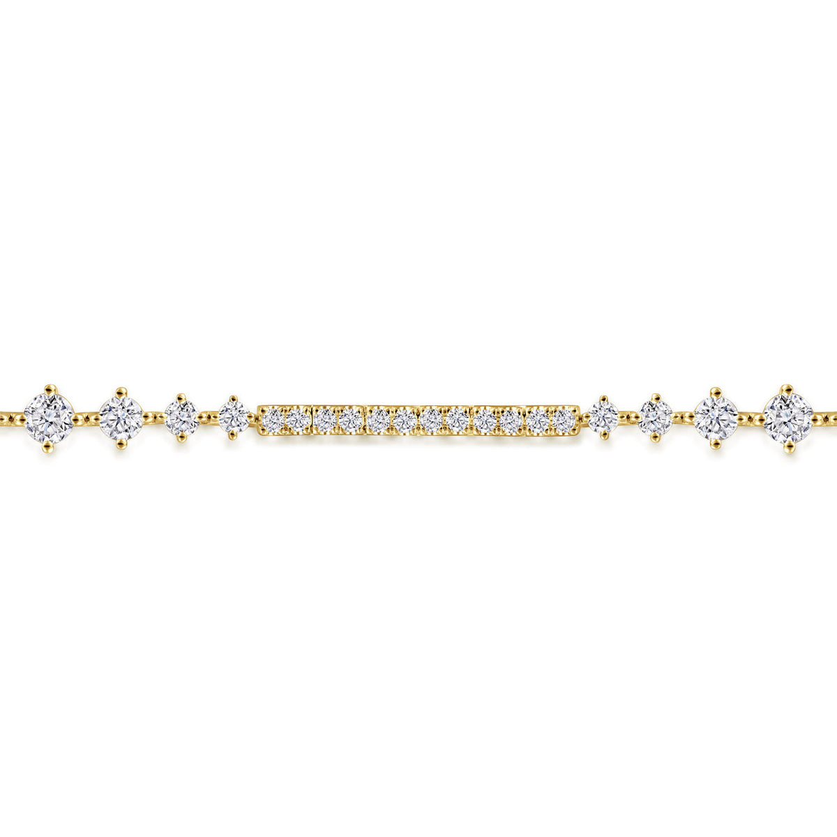 14K Yellow Gold Diamond Tennis Bracelet — Gabriel & Co. TB4427Y45JJ