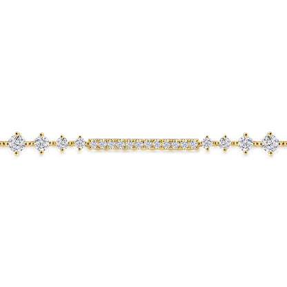 14K Yellow Gold Diamond Tennis Bracelet — Gabriel & Co. TB4427Y45JJ