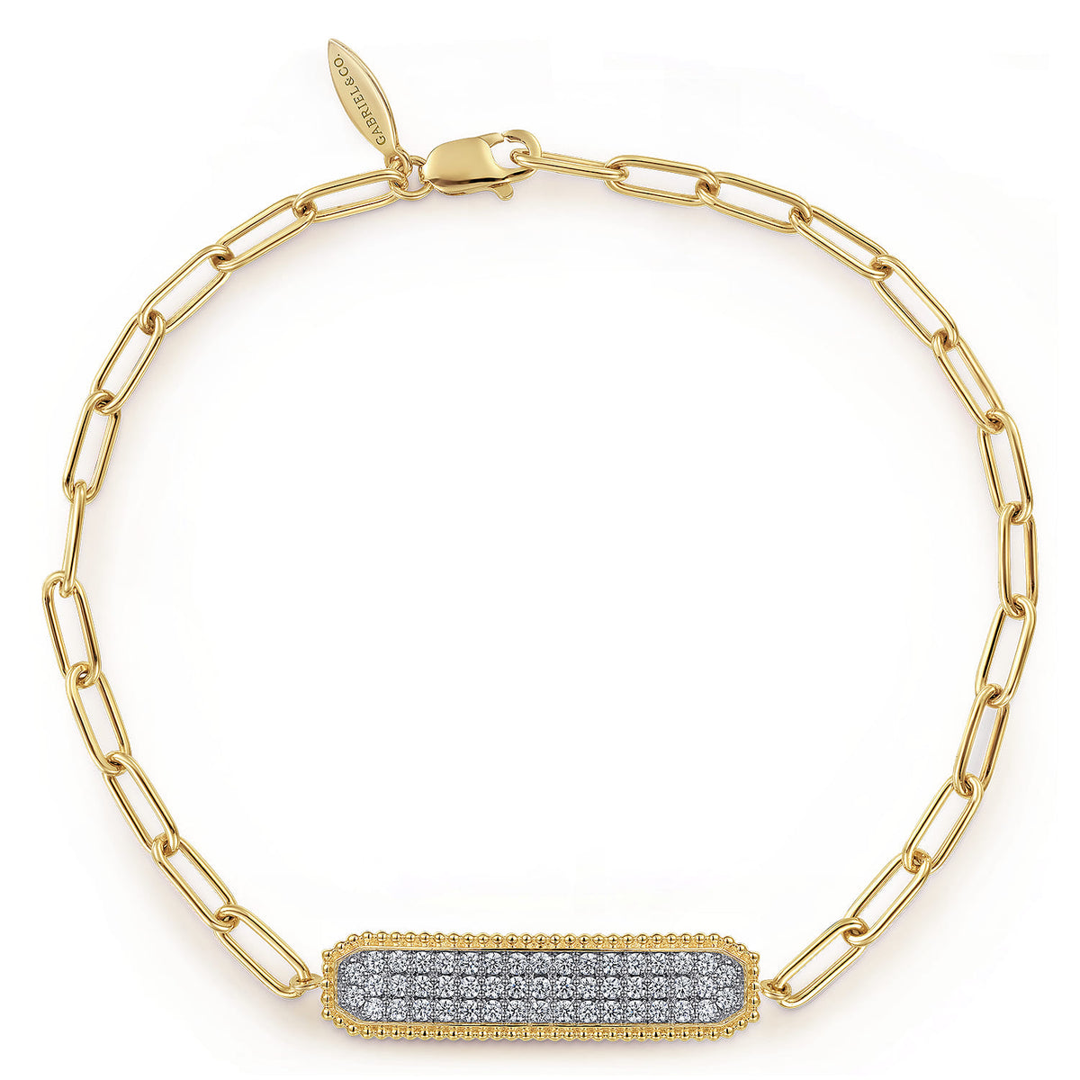 14K Yellow Gold Diamond Bar Chain Bracelet — Gabriel & Co. TB4583Y45JJ