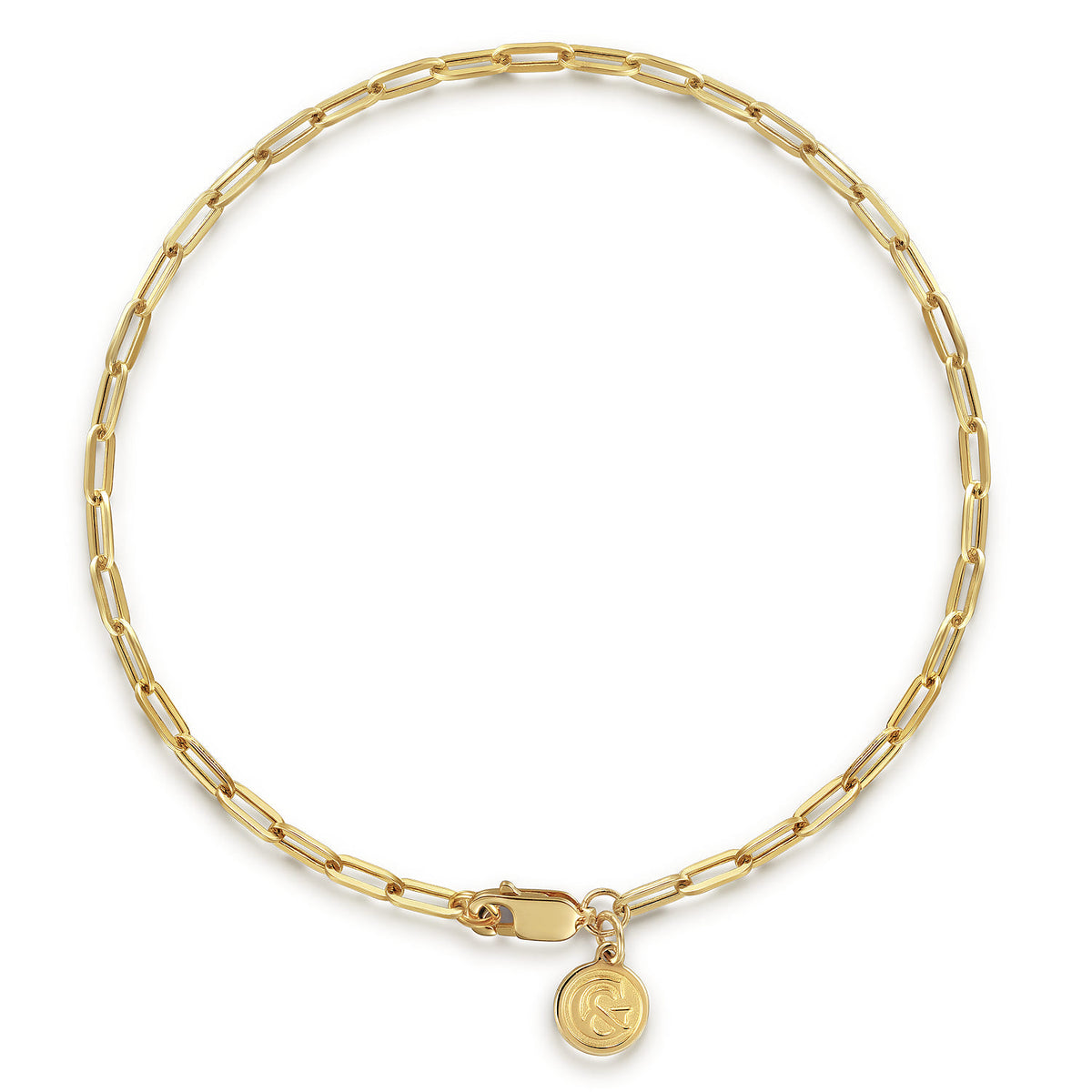14K Yellow Gold Paperclip Chain Bracelet, 2.3mm, 7 inch — Gabriel & Co. TB4672Y4JJJ