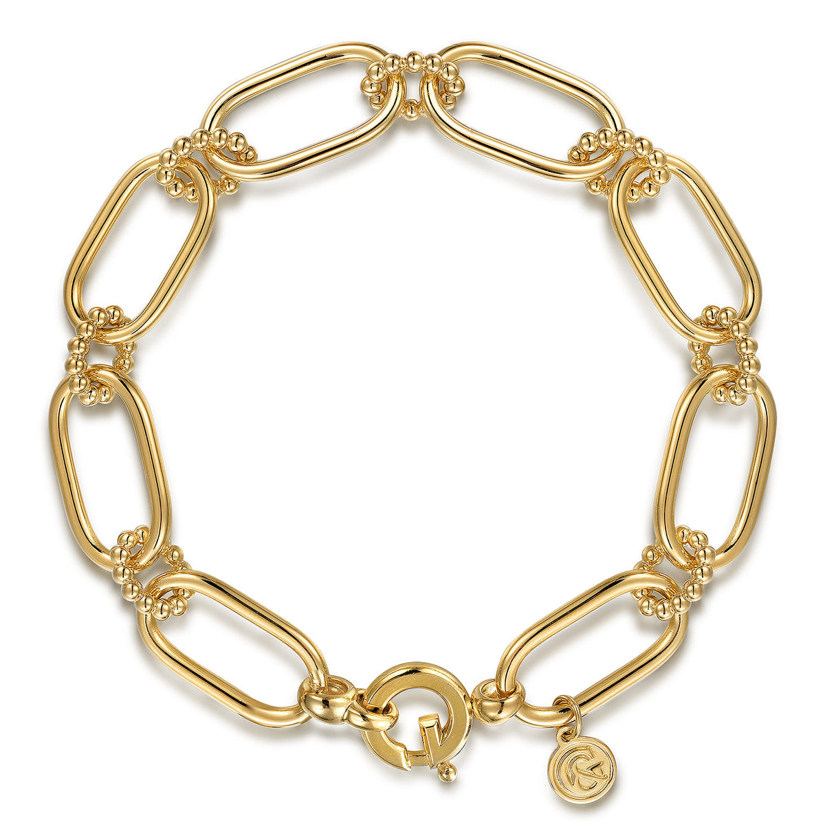 14K Yellow Gold  Hollow Tube Link Bracelet — Gabriel & Co. TB4793-75Y4JJJ
