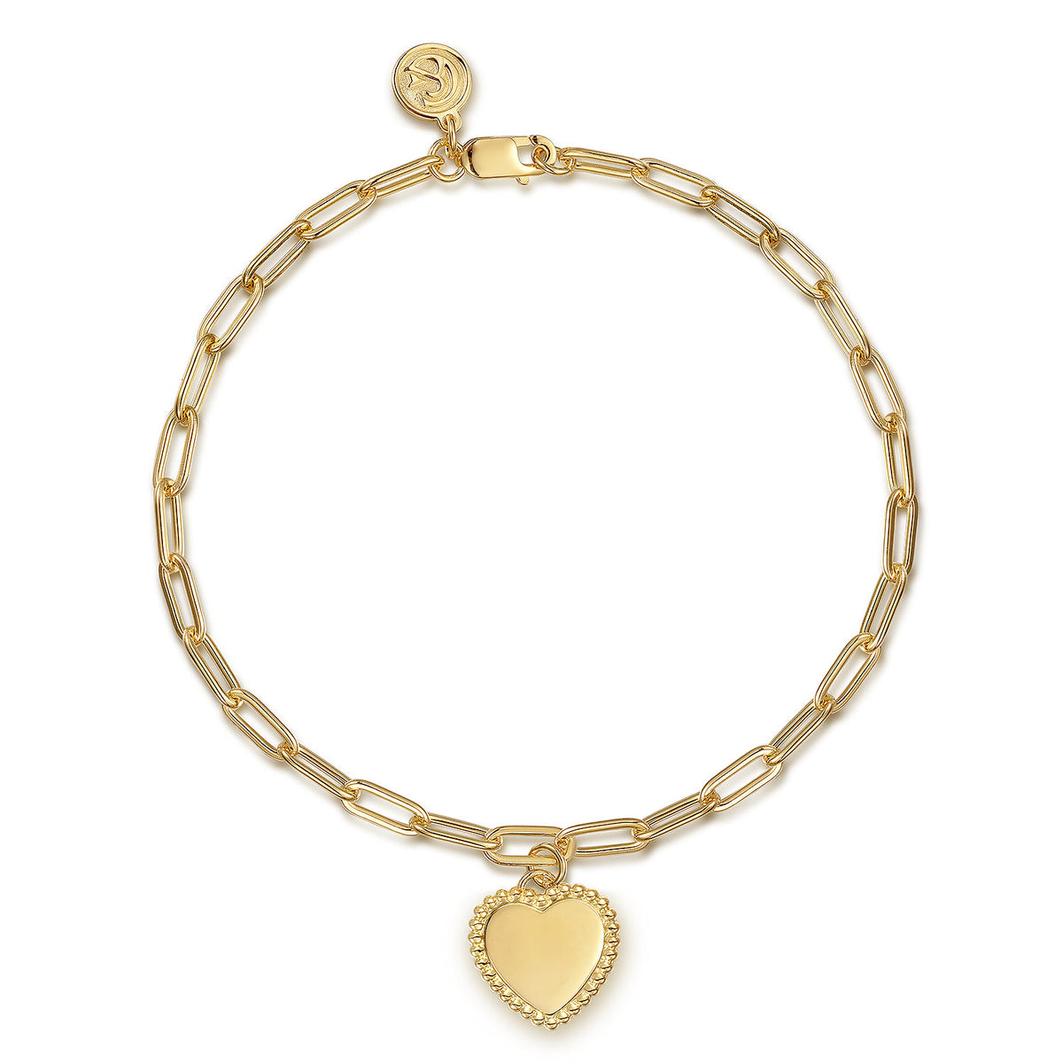 14K Yellow Gold Paperclip Chain Bracelet-Bujukan — Gabriel & Co. TB4874-7Y4JJJ