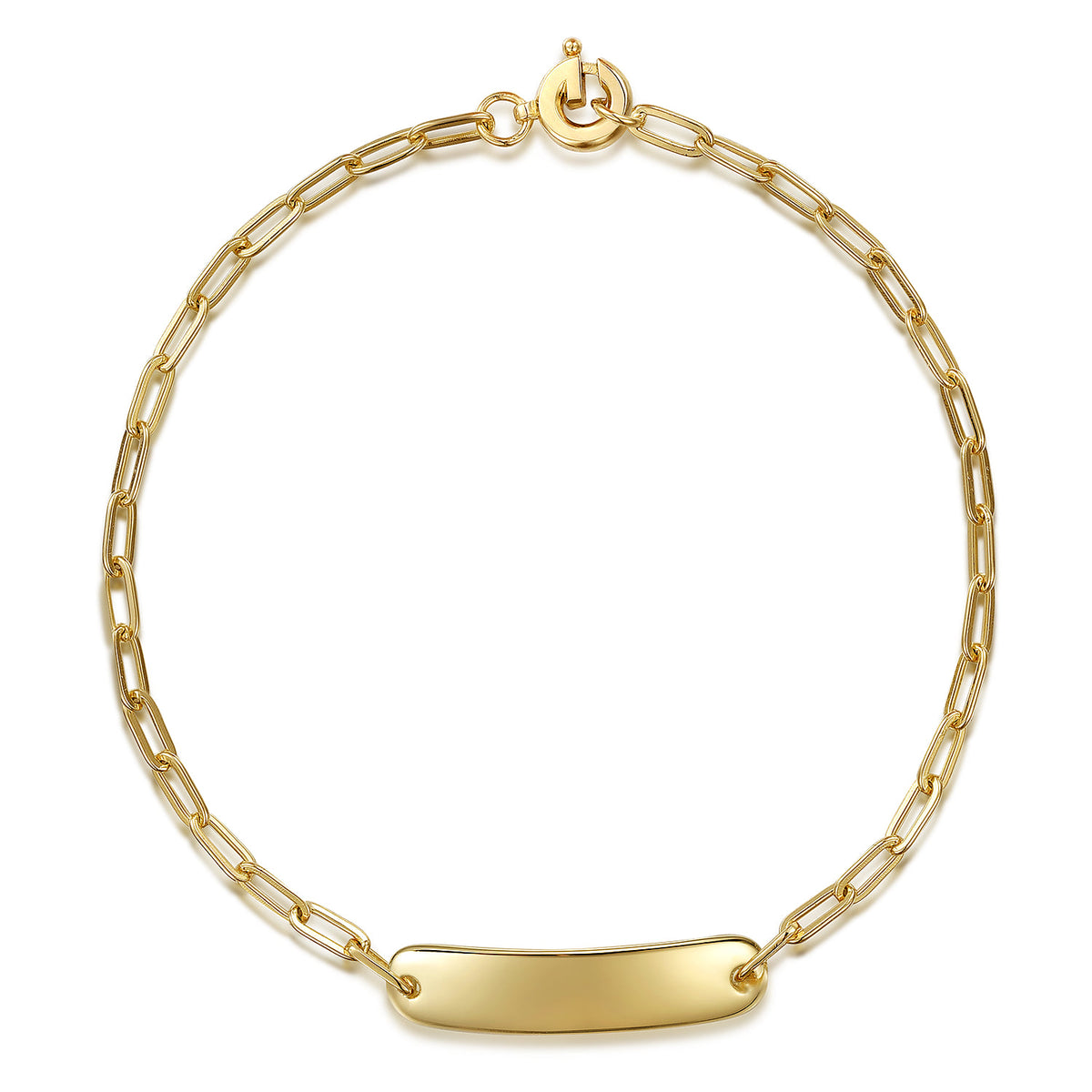 14K Yellow Gold Paperclip Chain Personalized Bracelet — Gabriel & Co. TB4879Y4JJJ