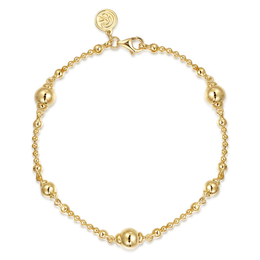 14K Yellow Gold Beaded Bracelet-Bujukan — Gabriel & Co. TB4925Y4JJJ