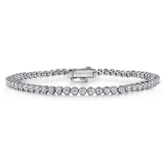 14K White Gold Diamond Tennis Bracelet — Gabriel & Co. TB4954W45JJ