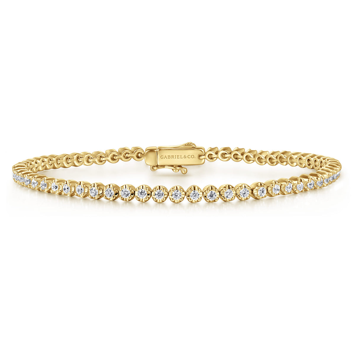 14K Yellow Gold Diamond Tennis Bracelet — Gabriel & Co. TB4954Y45JJ