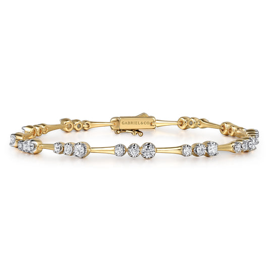 Tennis Bracelet 14K Yellow Gold Diamond 1.5ct — Gabriel & Co. TB4965Y45JJ